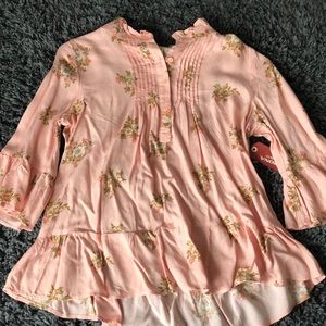 Girls Pink Floral Blouse